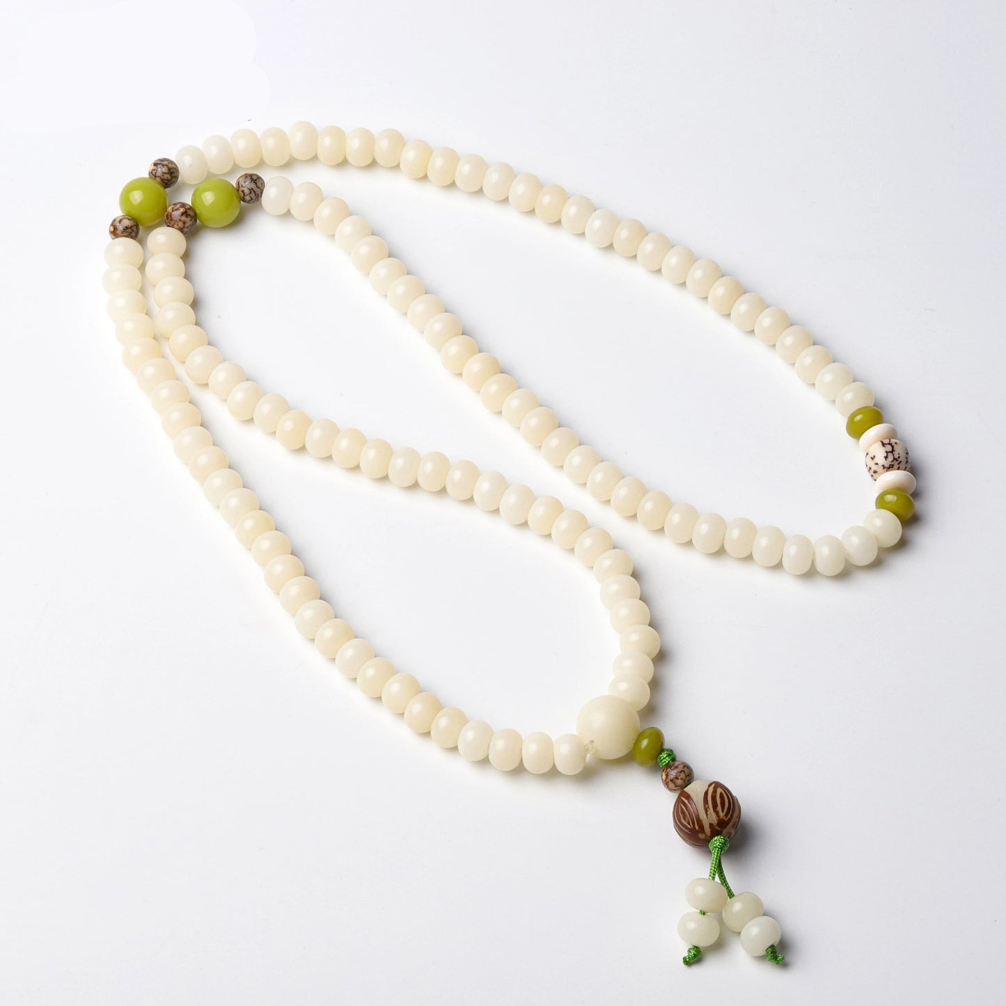 Natural Lotus Seeds, Bodhi Seeds & Tagua Nuts Tibetan Buddhist Necklace