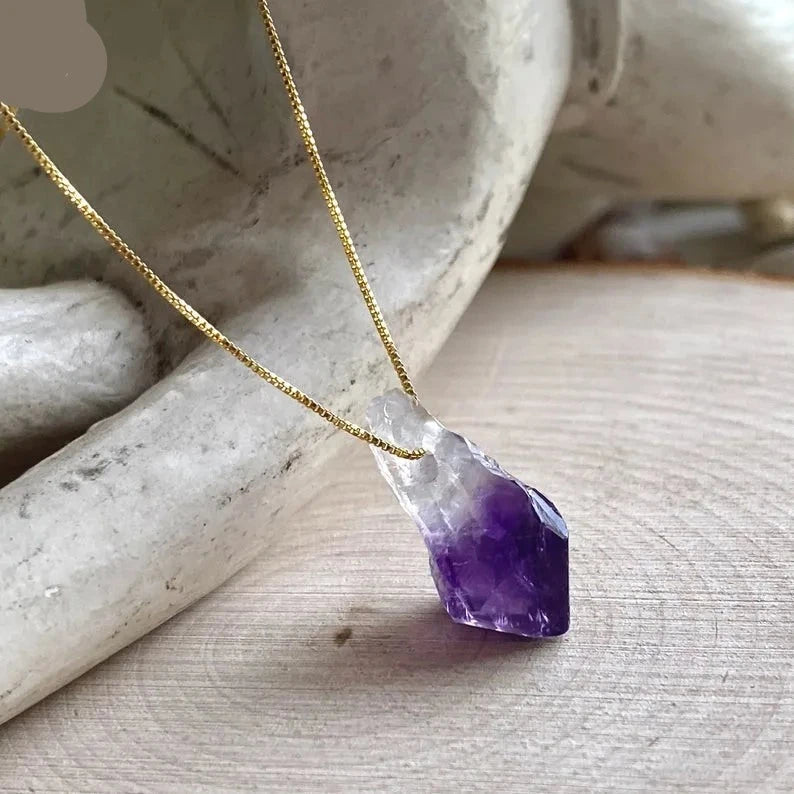 Natural Amethyst Quartz Chain Necklace