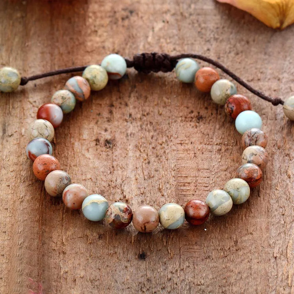 Natural Imperial Jasper / Botswana Agate Bracelet