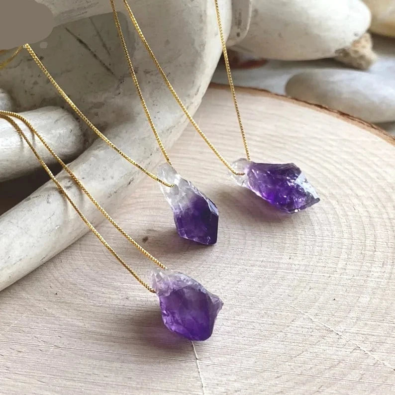Natural Amethyst Quartz Chain Necklace