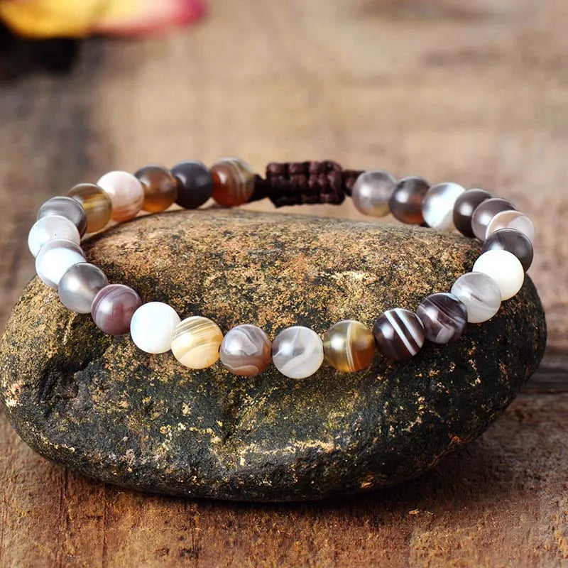 Natural Imperial Jasper / Botswana Agate Bracelet