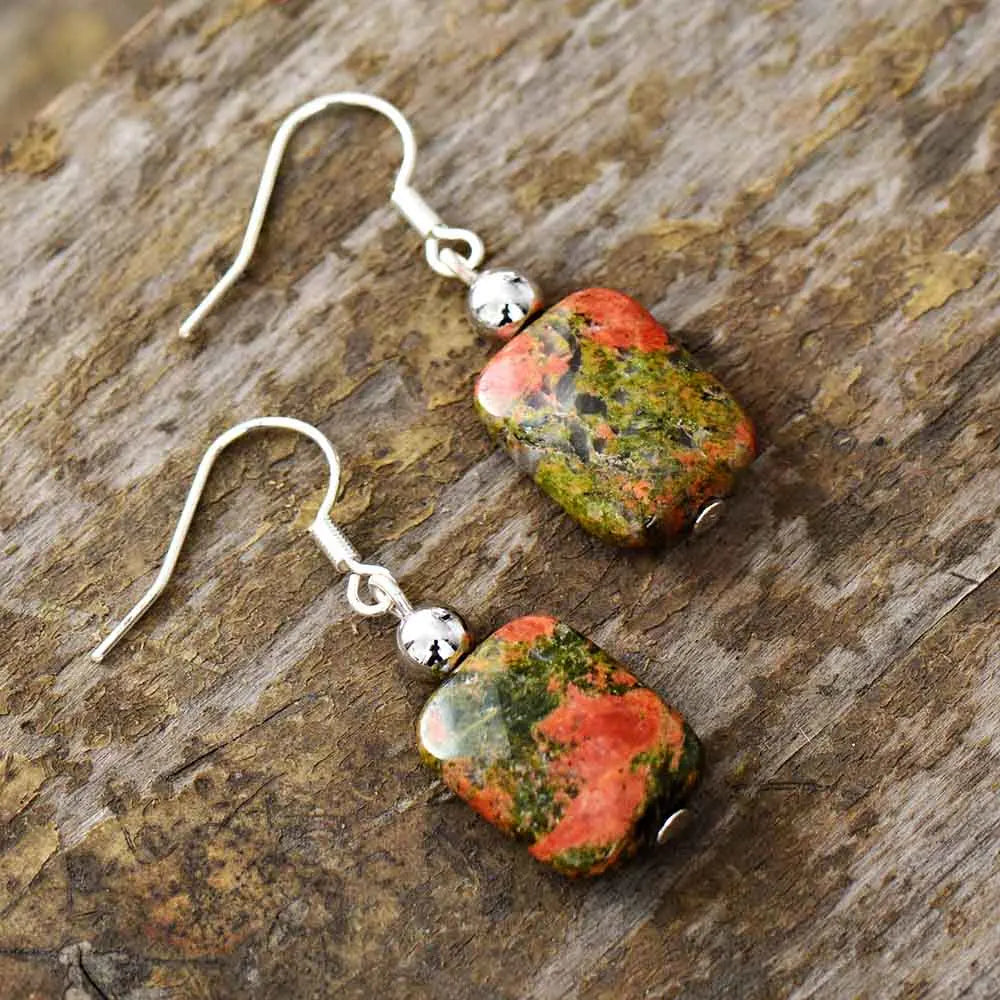 Natural Unakite Earrings