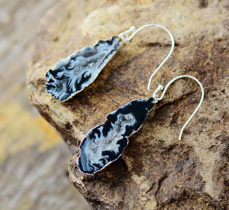 Natural Druzy Agate Earrings