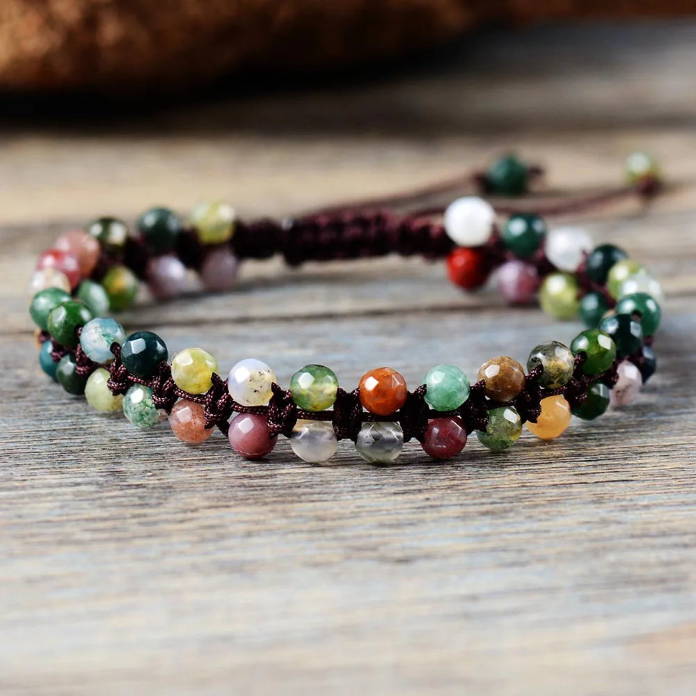Natural Mixed Gemstones Boho Wrap Bracelet