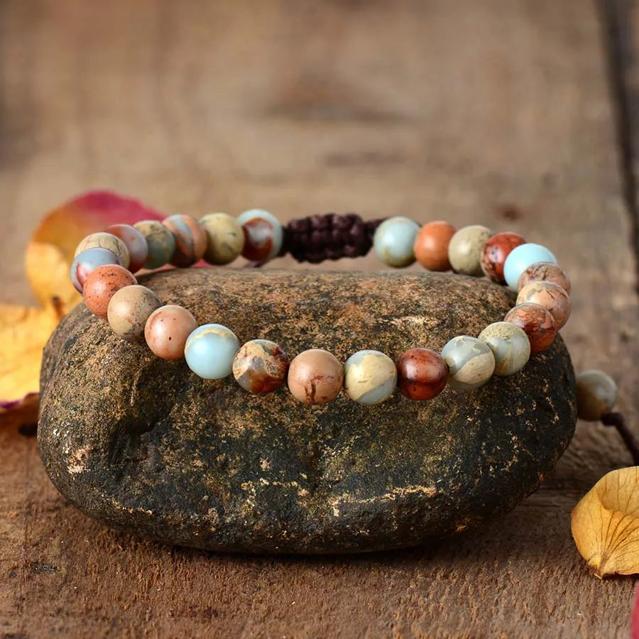 Natural Imperial Jasper / Botswana Agate Bracelet