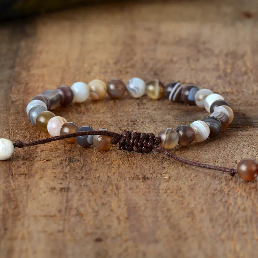 Natural Imperial Jasper / Botswana Agate Bracelet