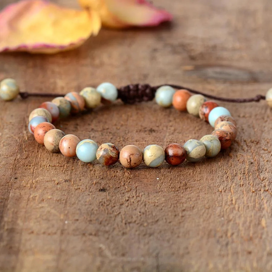Natural Imperial Jasper / Botswana Agate Bracelet