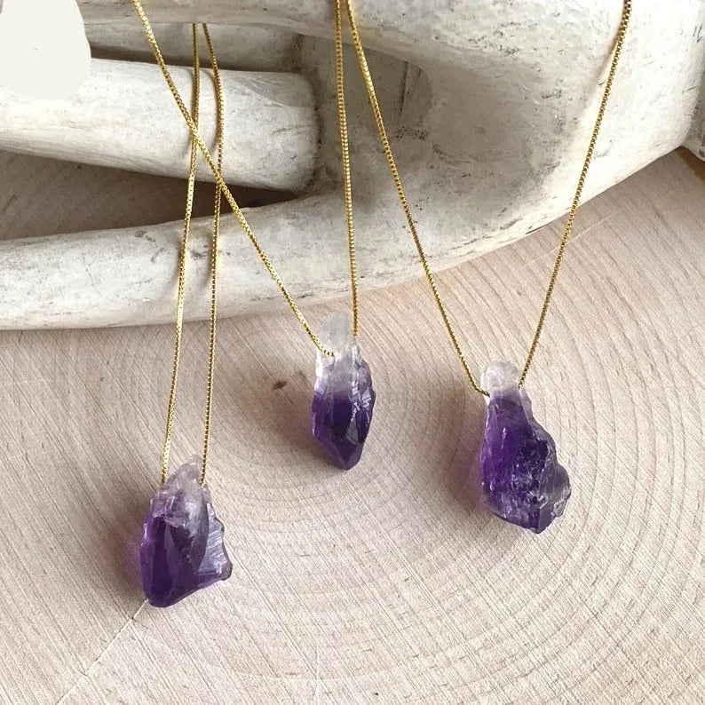 Natural Amethyst Quartz Chain Necklace