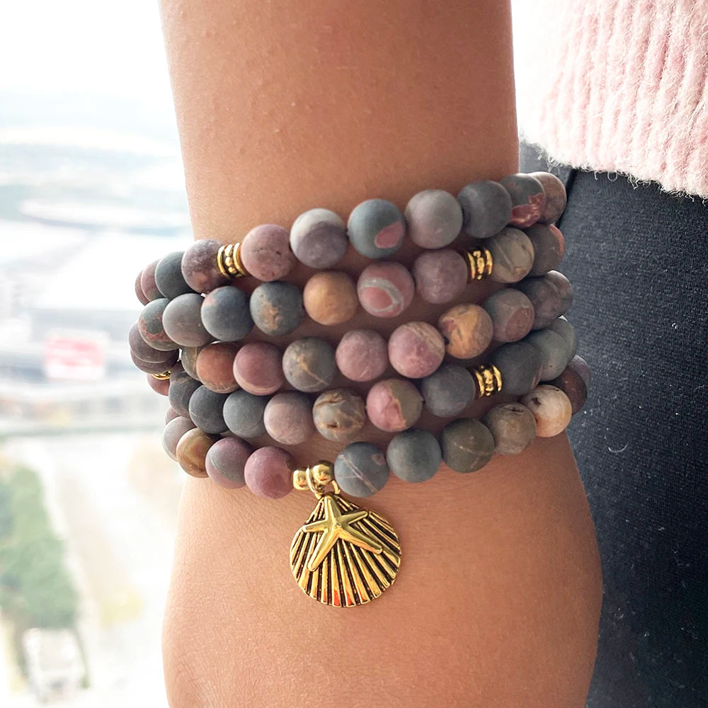 Natural Matte Picasso Jasper 108 Beads Mala