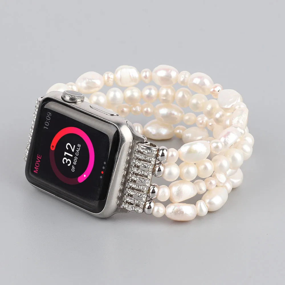 Natural Freshwater Pearl Beaded Smartwatch Band