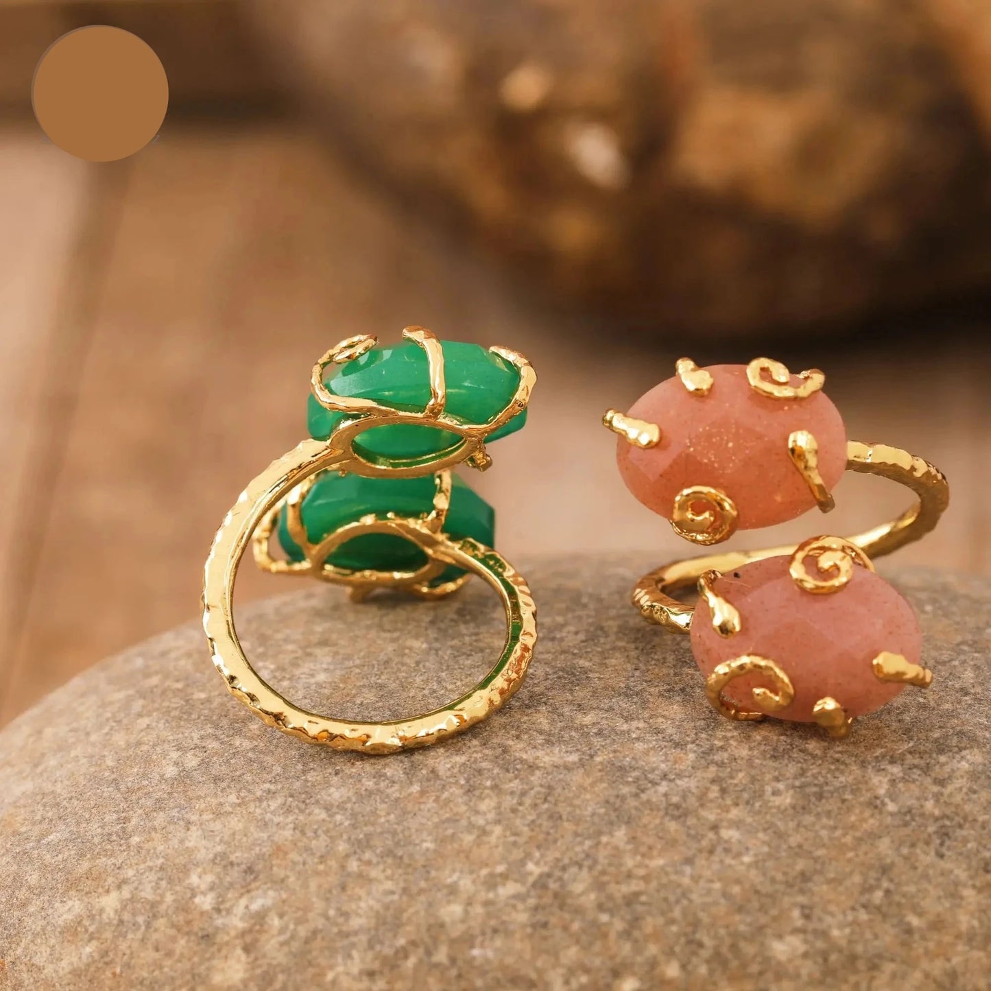 Natural Double Stone Ring