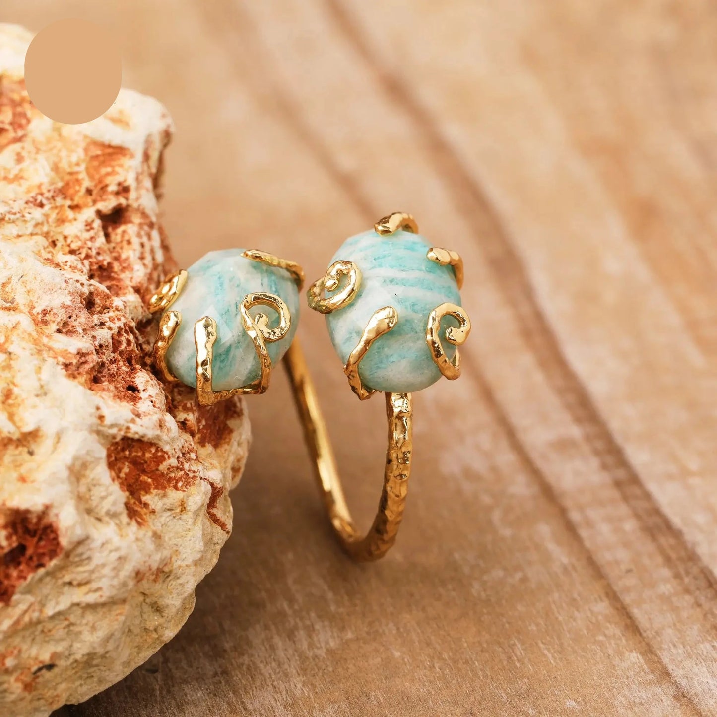 Natural Double Stone Ring
