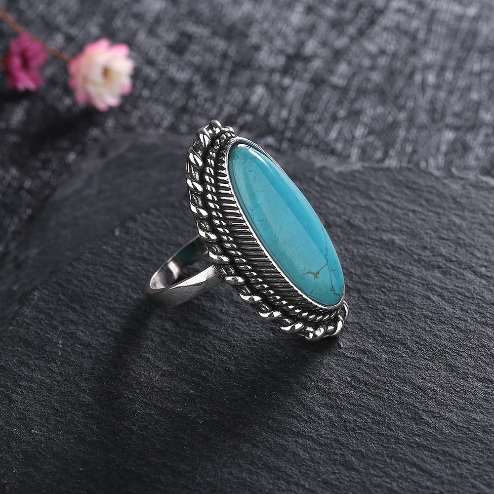 Natural Turquoise Silver Ring