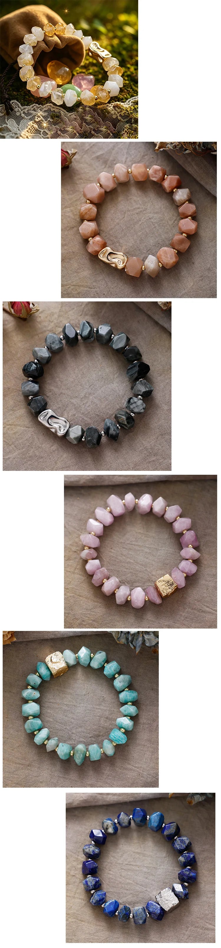 Natural Irregular Eagle Eye Stone Bracelet