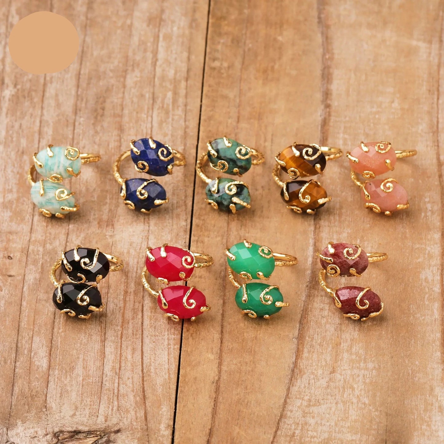 Natural Double Stone Ring