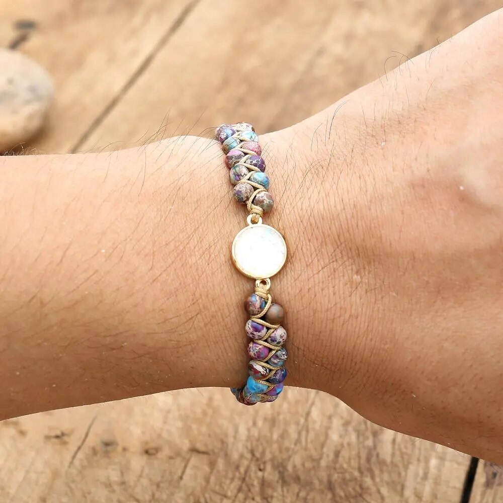 Natural Jasper & Opal Wrap Bracelet