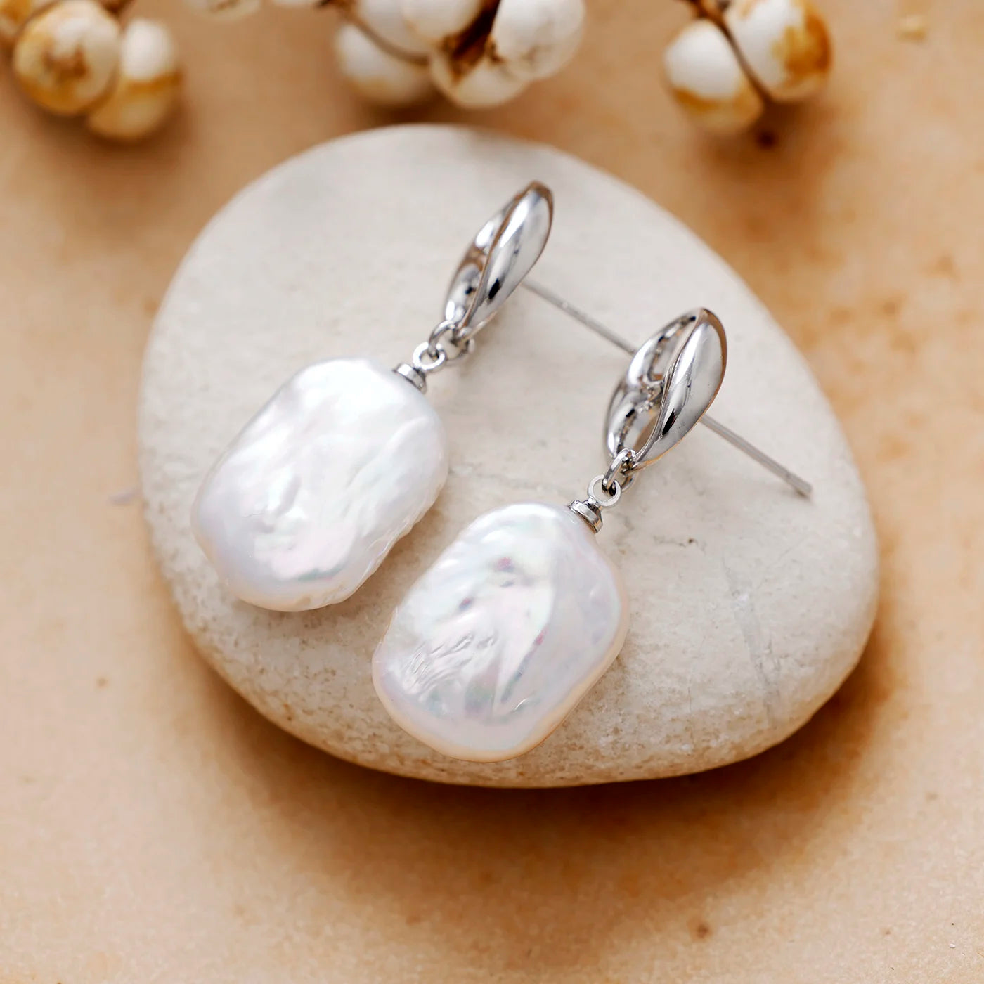 Natural Freshwater Pearls Dangle Earrings