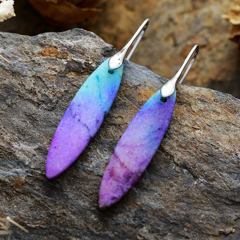 Natural Periwinkle Jasper Earrings