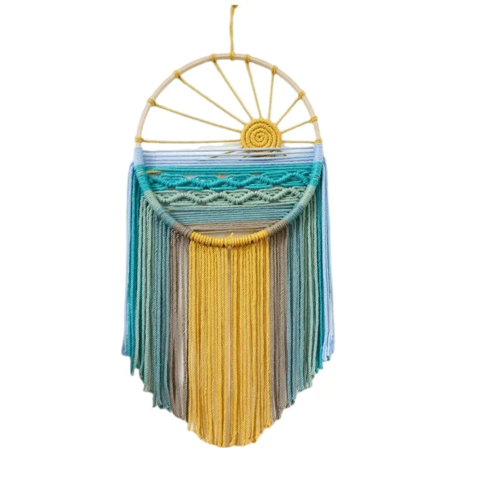Handwoven Cotton Sunrise & Sunset Tapestry Macrame Wall Decor