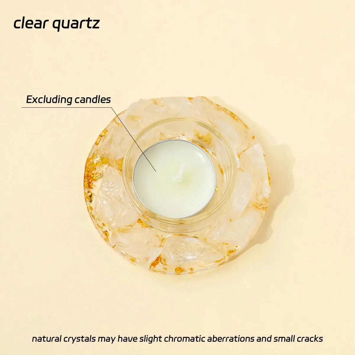 Natural Gemstones Tea Candle Holder