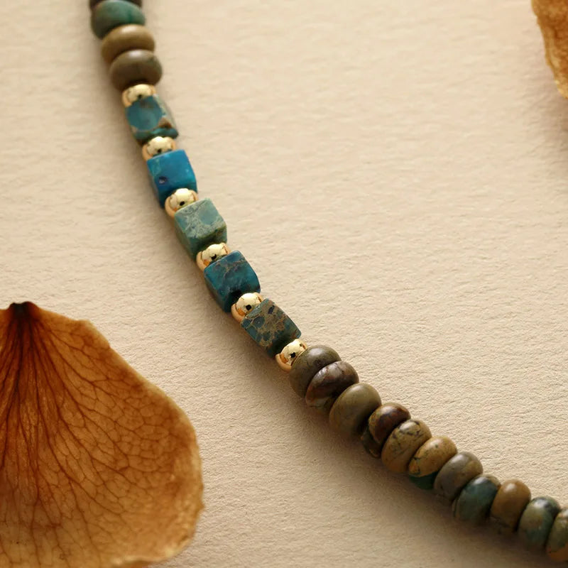 Natural Jasper & Labradorite Choker Necklace