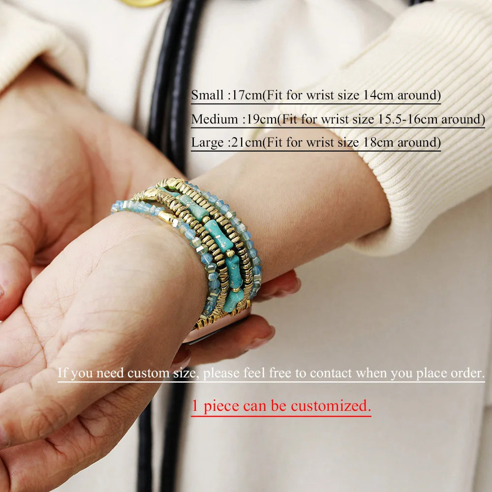 Natural Lapis Lazuli & Turquoise Boho Minimalist Smartwatch Band