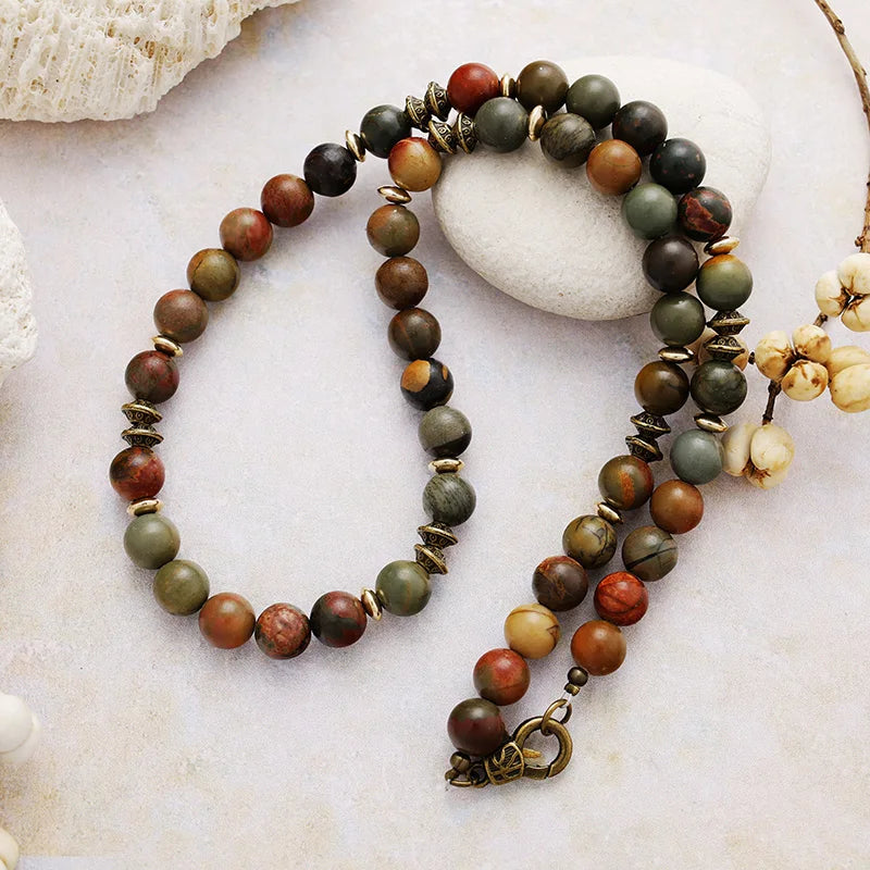 Natural Picasso Jasper Choker Necklace