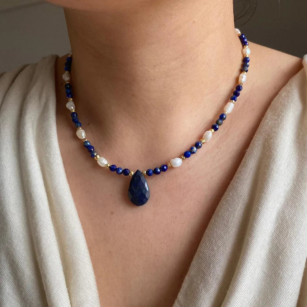 Natural Tiger's Eye & Freshwater Pearls Choker Necklace