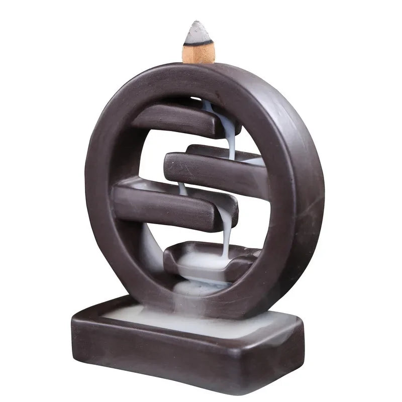 Handmade Zen Waterfall Ceramic Incense Burner