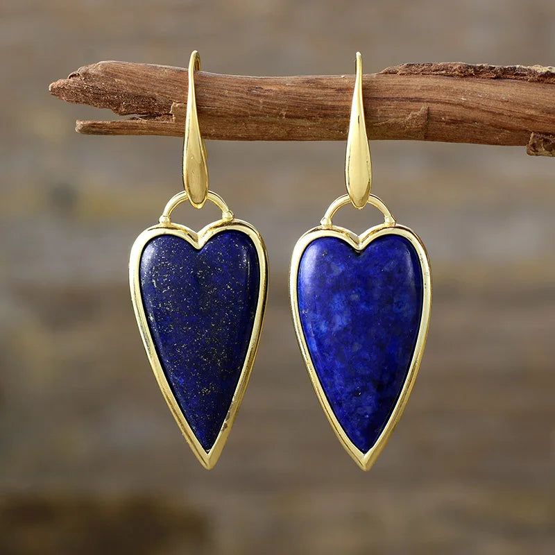 Natural Lapis Lazuli Boho Chic Earrings