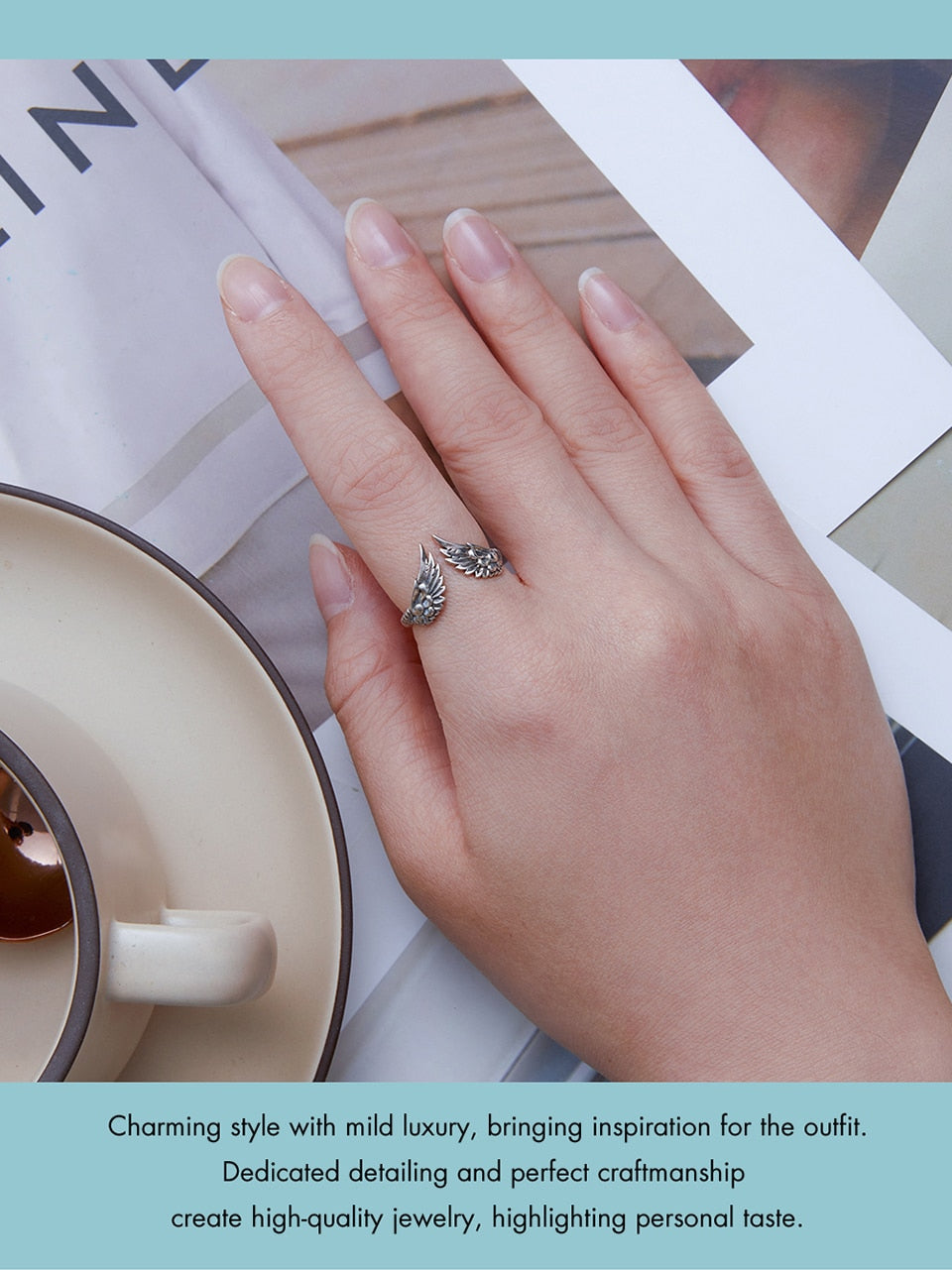 Angel Wings Sterling Silver Ring