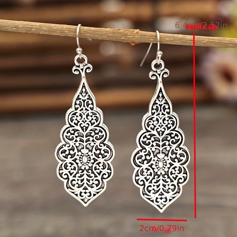 Boho Carved Hindu Vintage Dangle Earrings