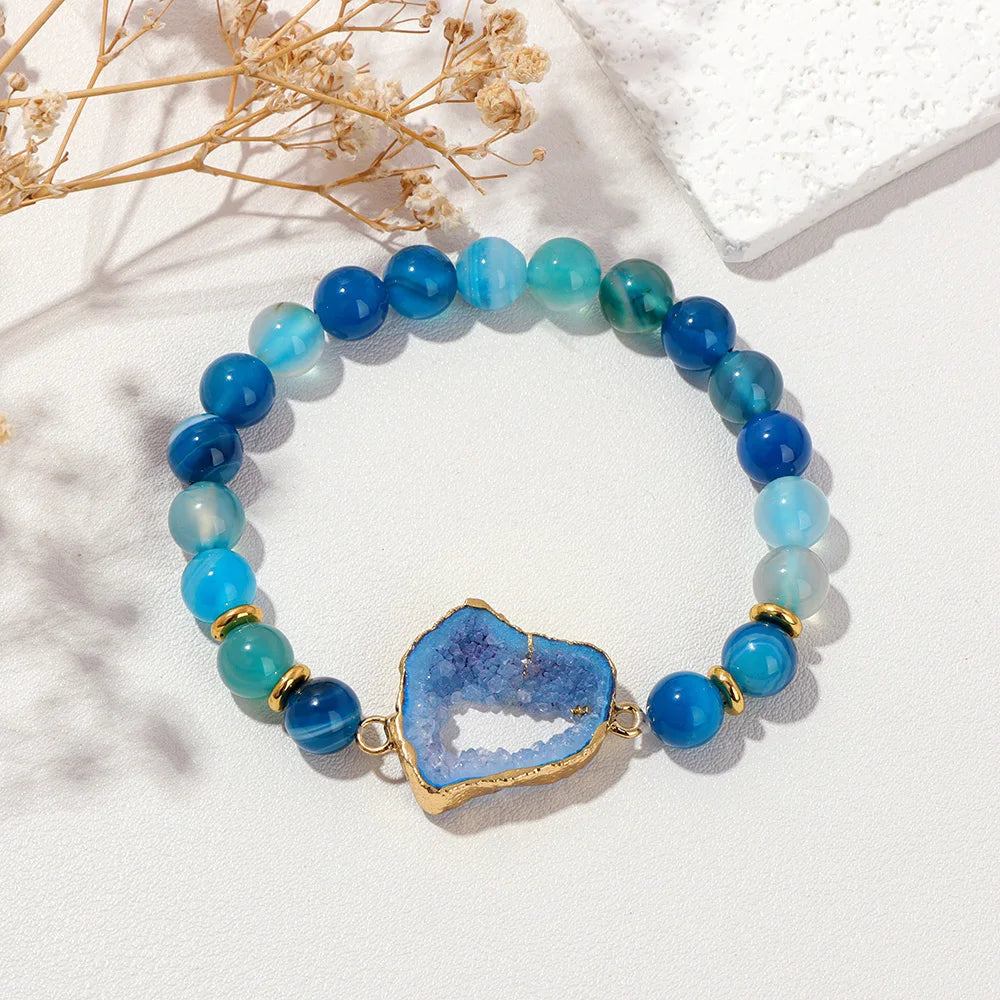 Natural Agate Druzy Bracelet