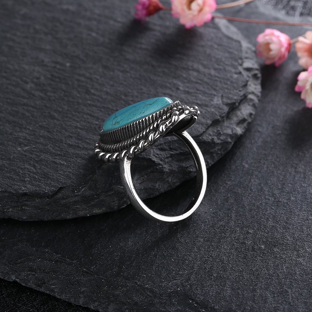 Natural Turquoise Silver Ring
