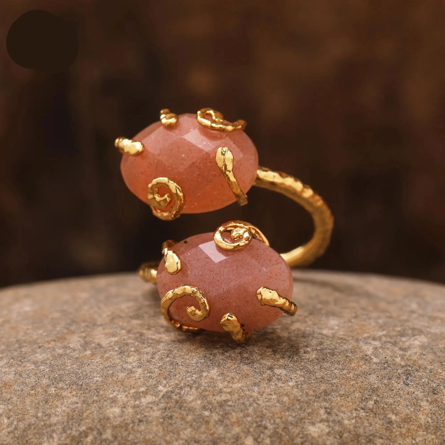 Natural Double Stone Ring