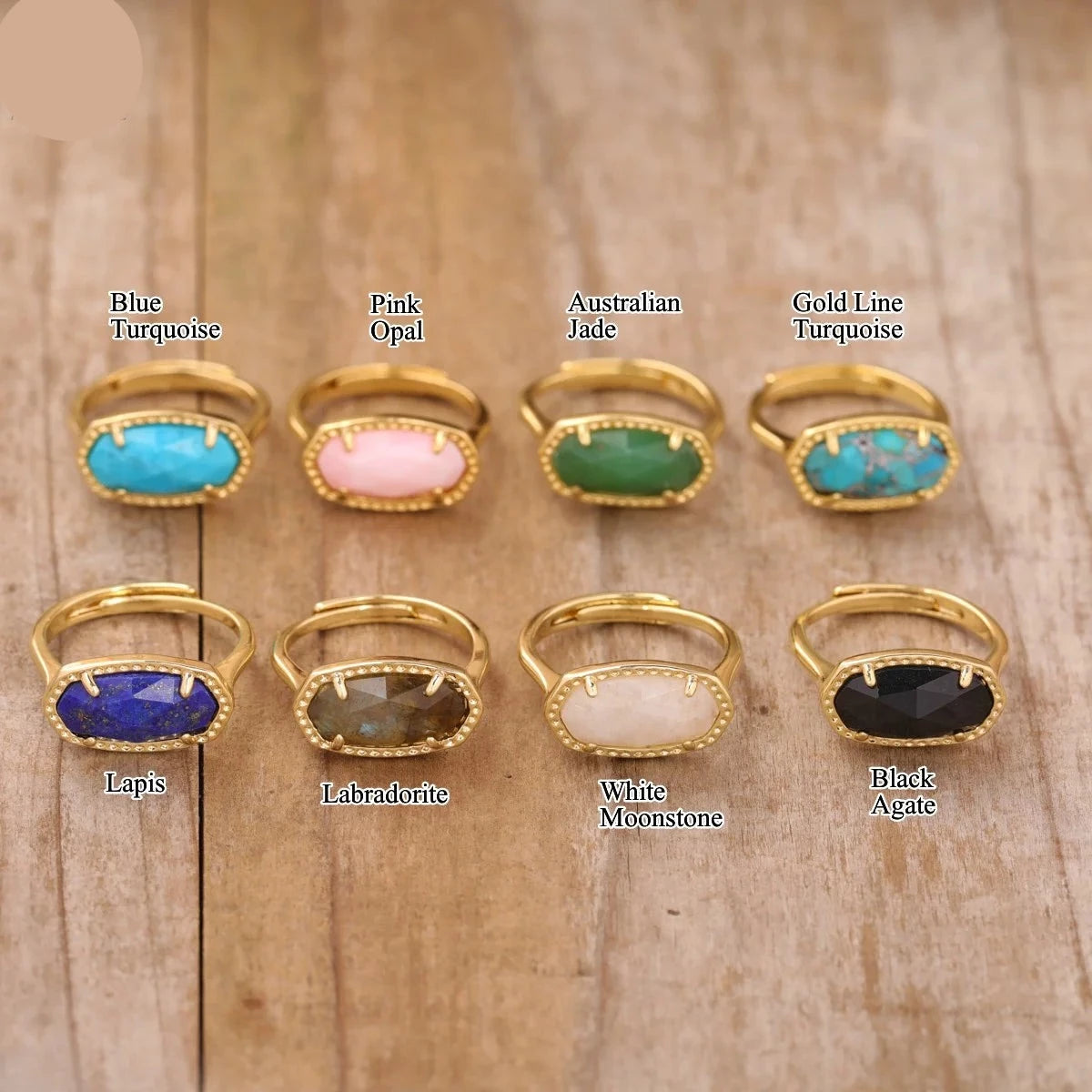 Natural Lapis Lazuli & Rhinestones Ring