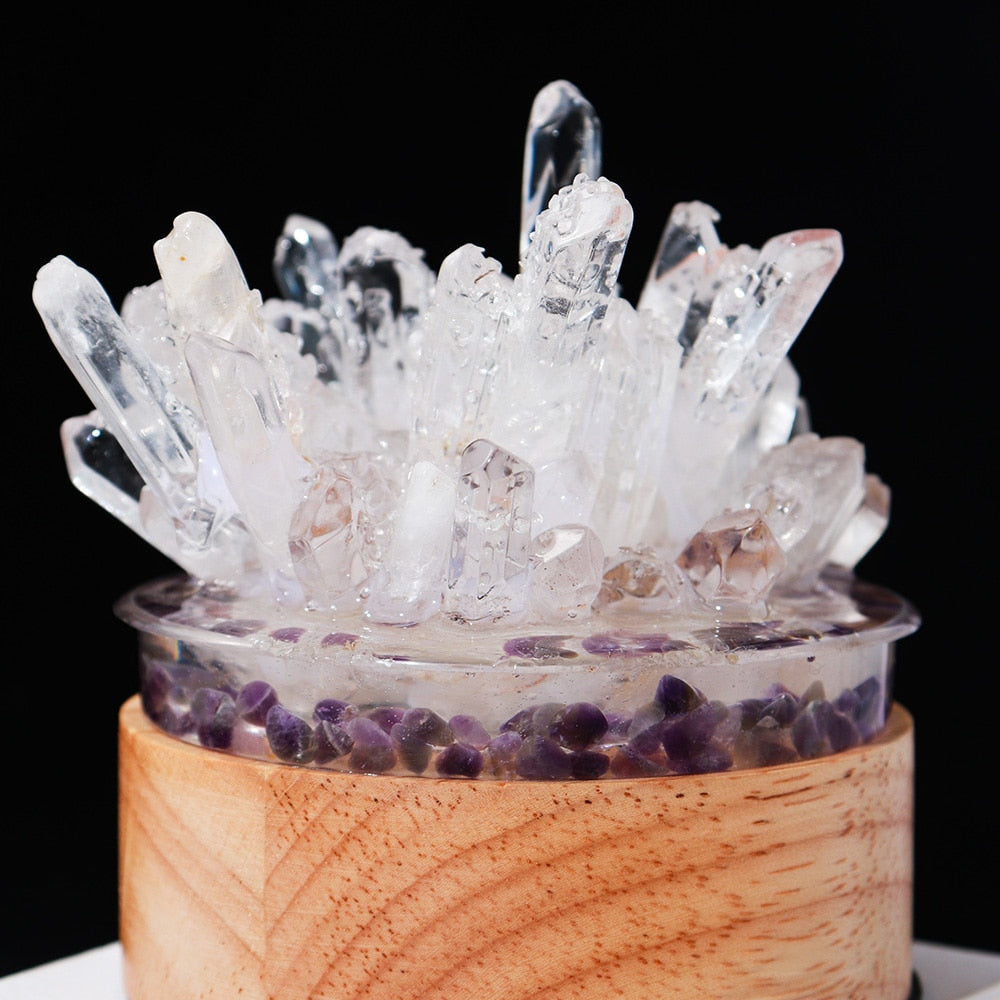 Natural Clear Quartz Crystal Manifestation Lamp