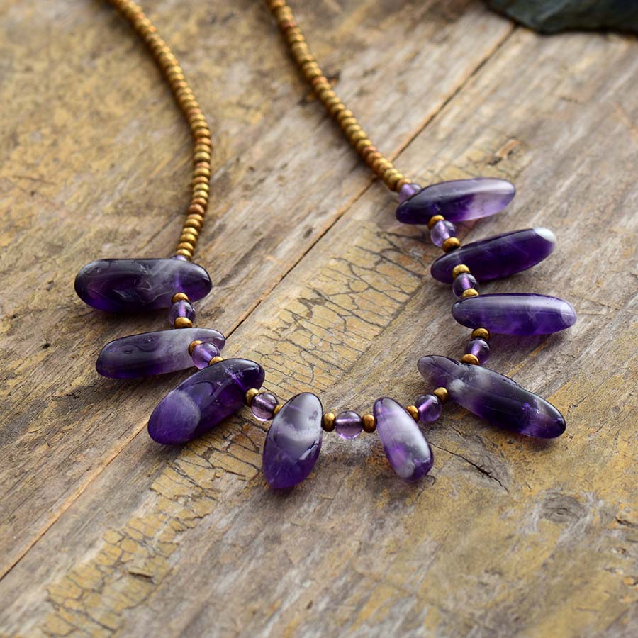 Natural Amethyst Choker Necklace