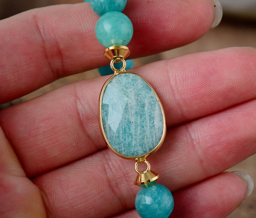 Natural Amazonite Beaded Bracelet