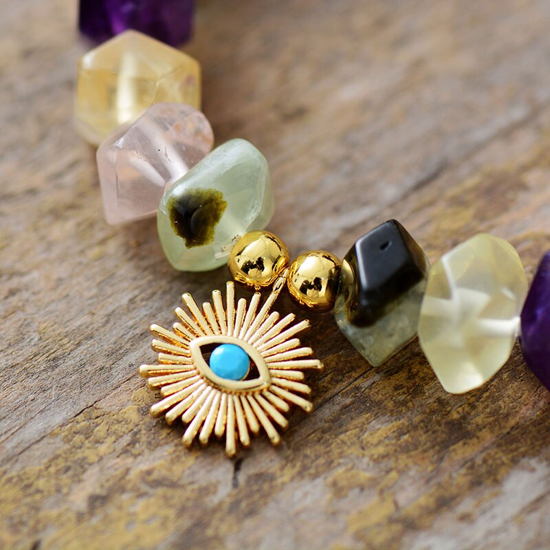 Natural Mixed Quartz Crystals Bracelet