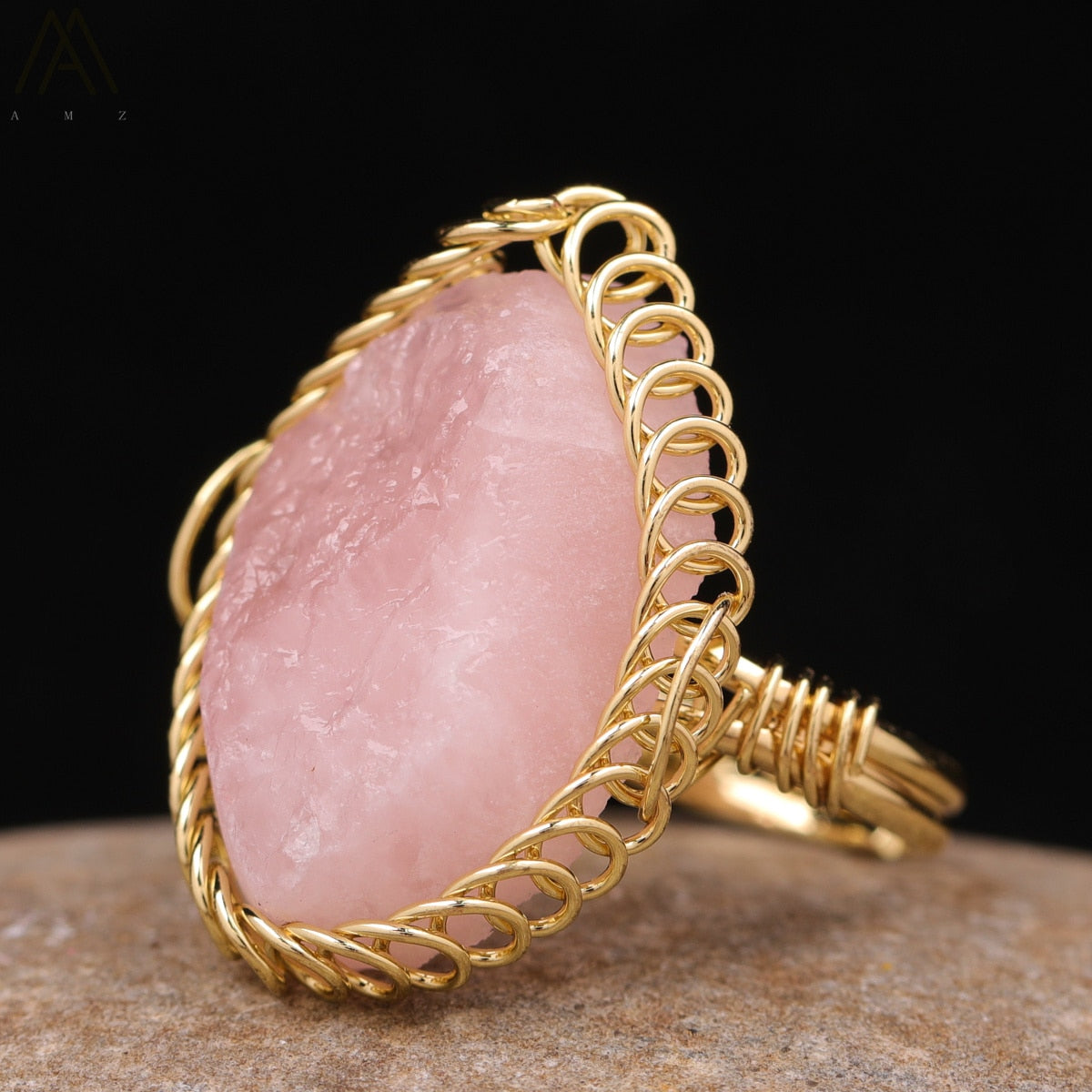 Natural Unpolished Gemstone Ring