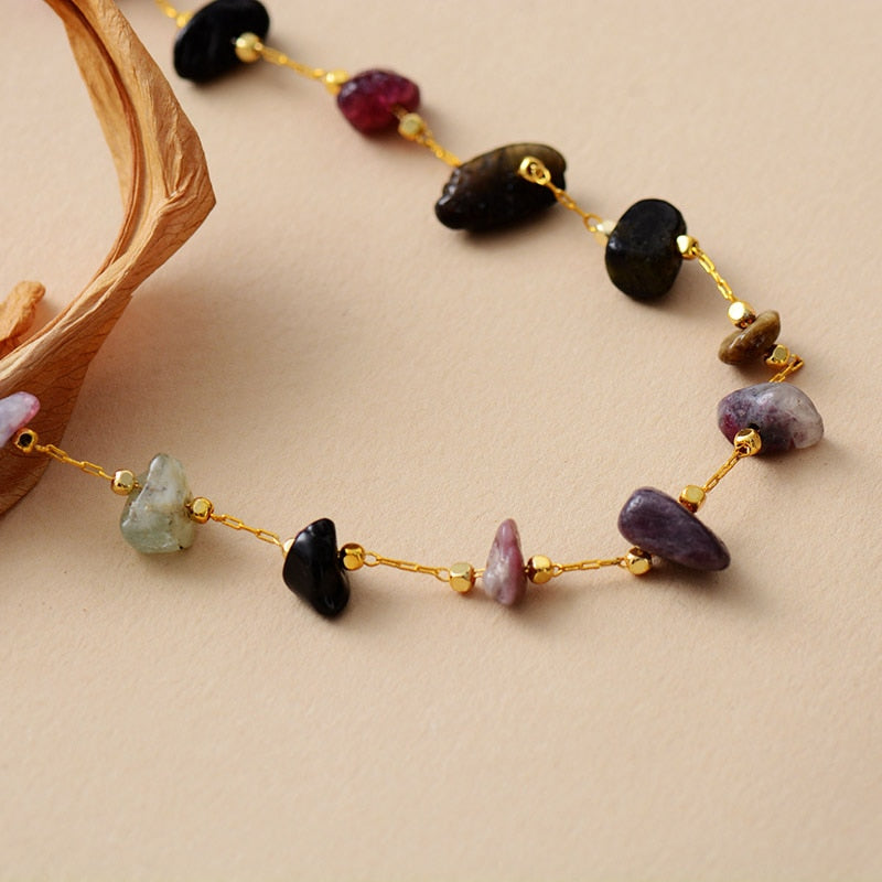 Natural Tourmaline Stones Necklace