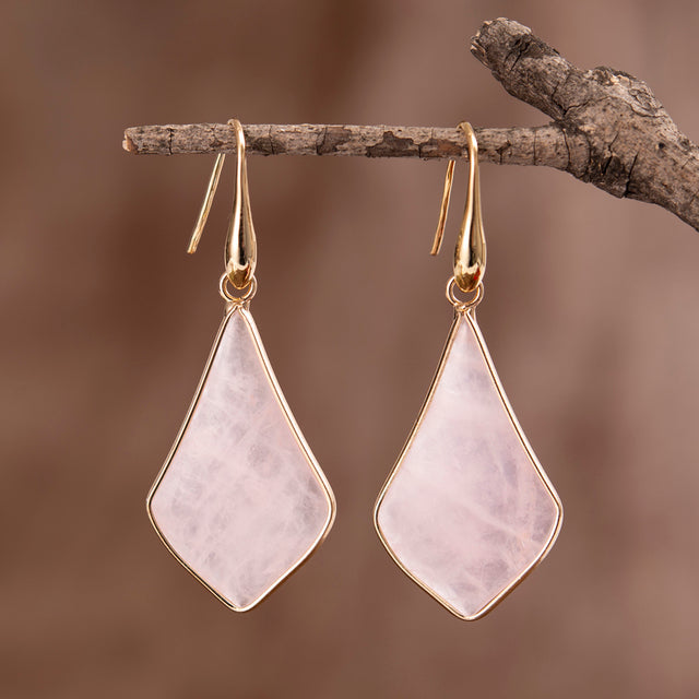 Natural rose quartz jewellery