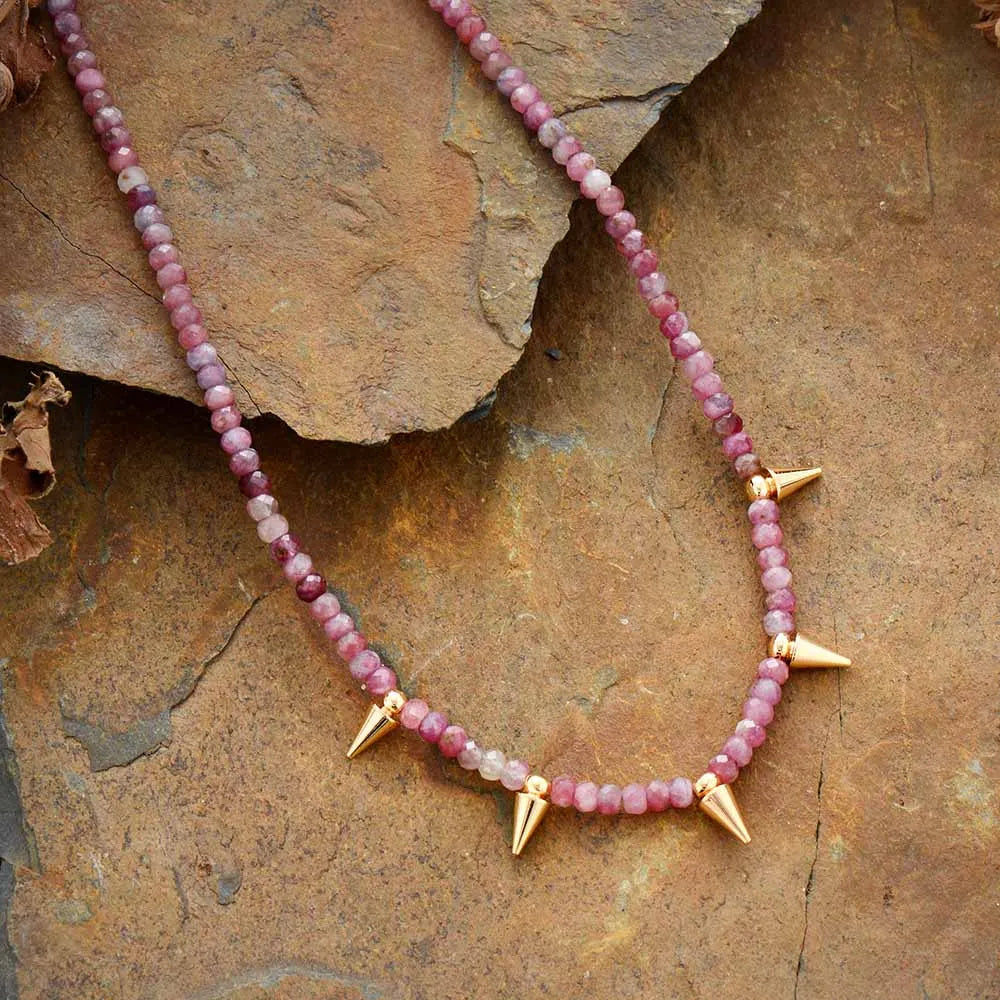 Natural Tourmaline Boho Choker Necklace