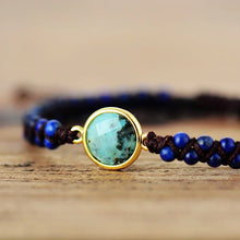 Load image into Gallery viewer, Natural Lapis Lazuli &amp; Turquoise Wrap Bracelet

