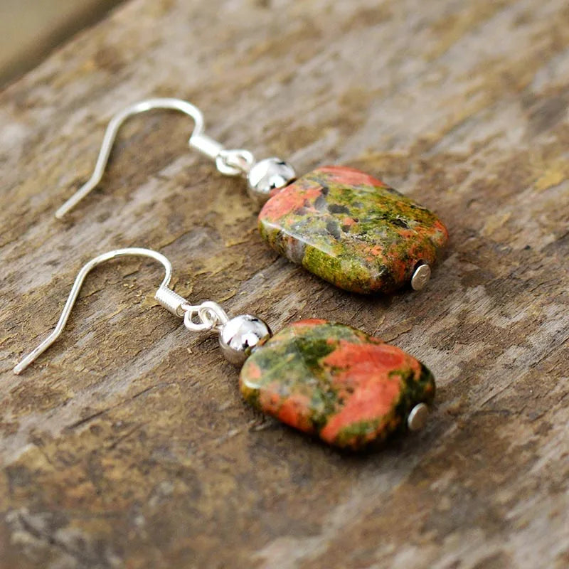 Natural Unakite Earrings