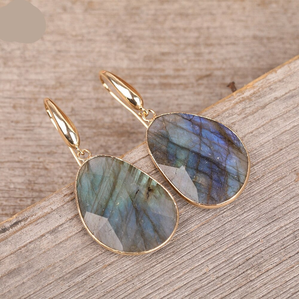 Natural Flash Labradorite Earrings