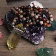 Load image into Gallery viewer, Natural Fossil Wood Jasper &amp; Citrine Wand Pendant Necklace
