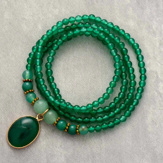 Natural Green Onyx & Aventurine 108 Beads Mala