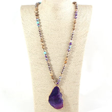 Load image into Gallery viewer, Natural Jasper &amp; Purple Agate Bohemian Necklace
